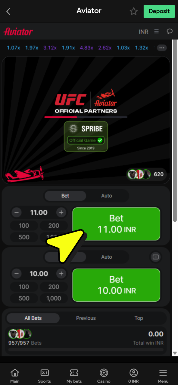 Place bet at the start of the round and win big with Parimatch Aviator.