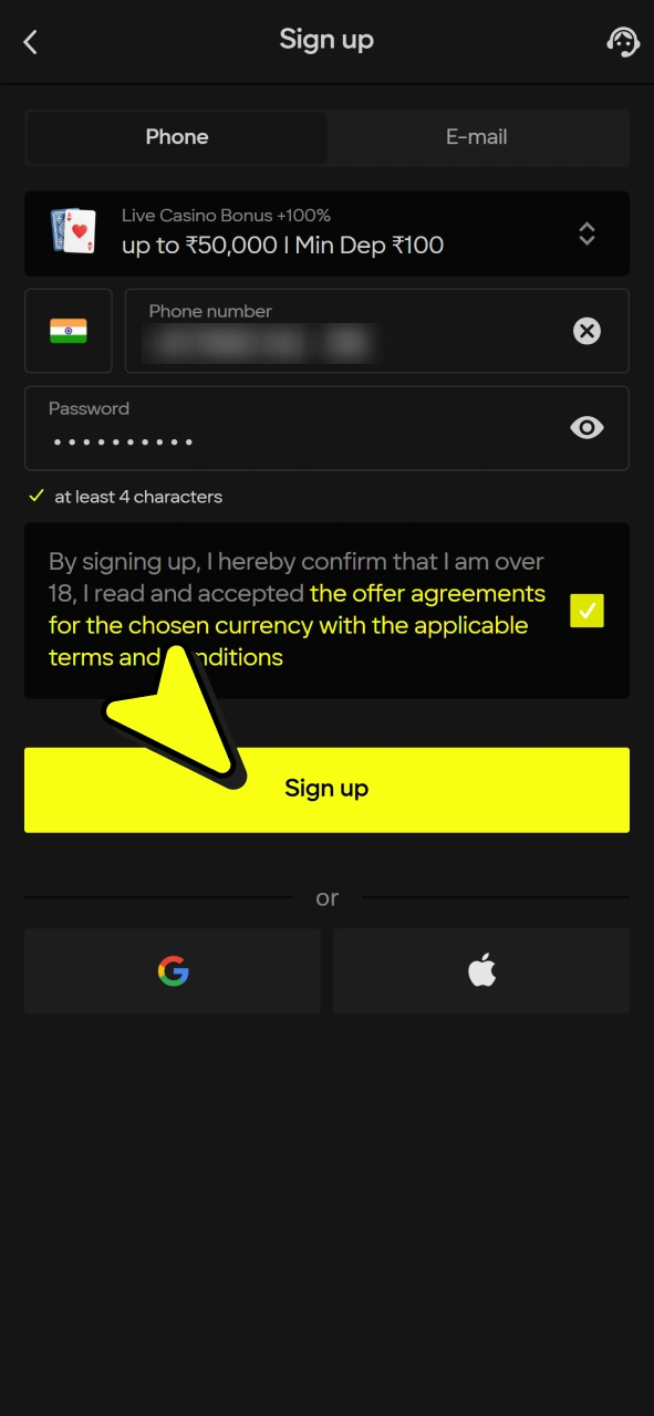 Finish registration and start playing Crazy Time at Parimatch.