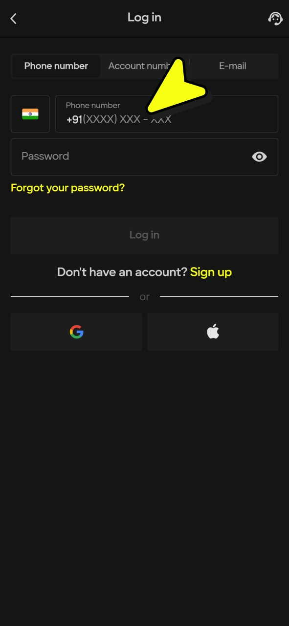 Login to your Parimatch account to start betting on cricket matches.