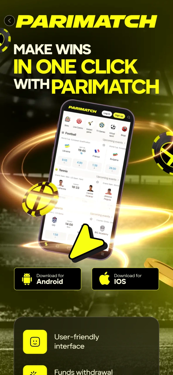 Click download button to get Parimatch android app.