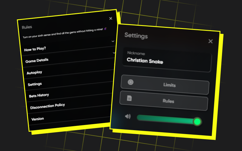 Look at the game settings at Parimatch Mines games.
