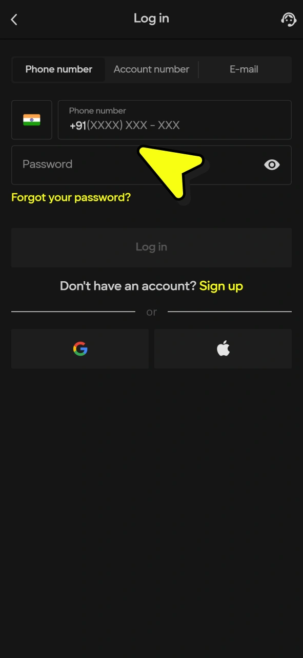 Login into your Parimatch app to activate promo code.