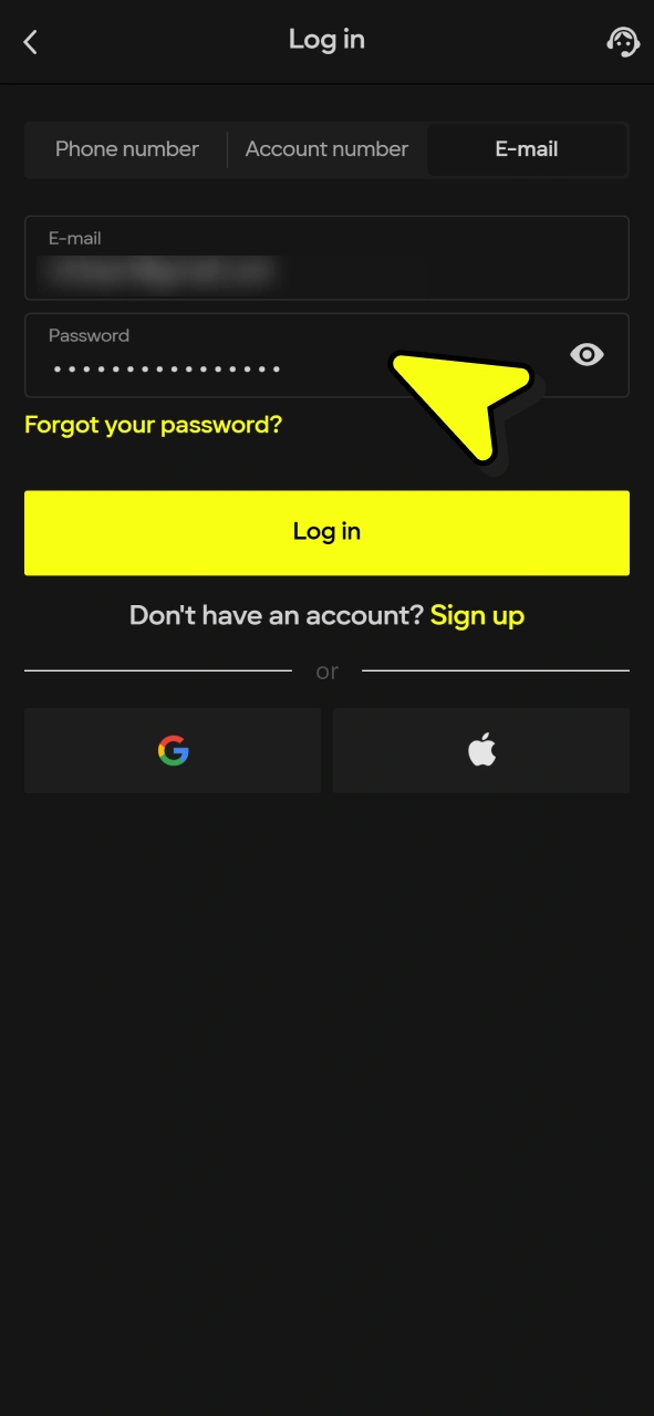 Fill login form and start playing and betting at Parimatch.
