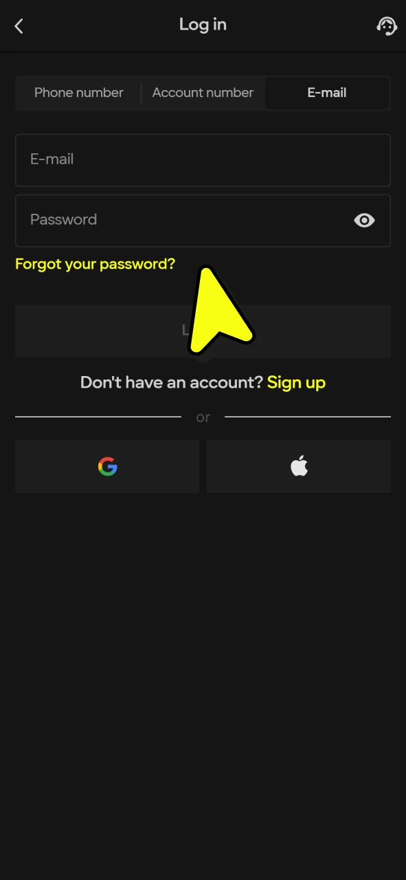 Log into your Parimatch account to start betting on sports.